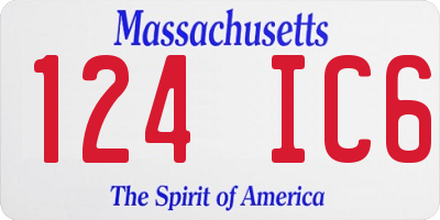 MA license plate 124IC6