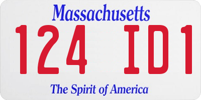 MA license plate 124ID1