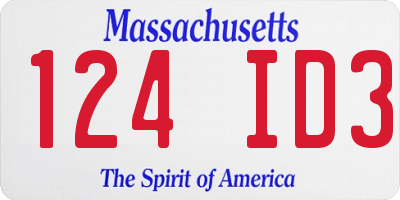 MA license plate 124ID3