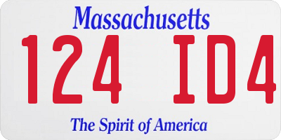 MA license plate 124ID4