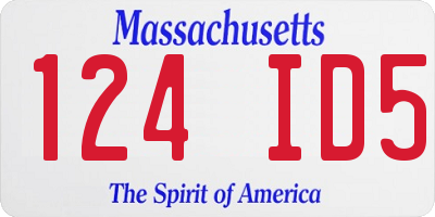 MA license plate 124ID5