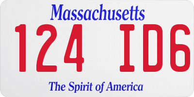 MA license plate 124ID6