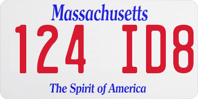 MA license plate 124ID8