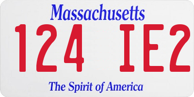 MA license plate 124IE2