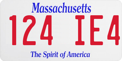 MA license plate 124IE4