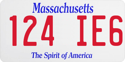MA license plate 124IE6