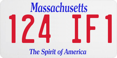 MA license plate 124IF1