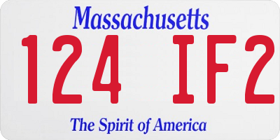 MA license plate 124IF2