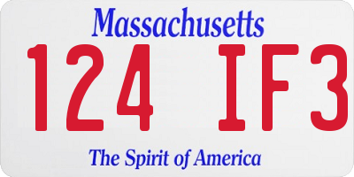 MA license plate 124IF3