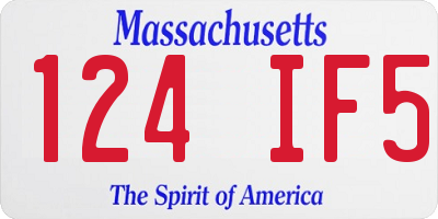 MA license plate 124IF5