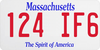 MA license plate 124IF6