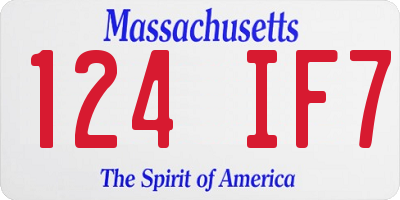 MA license plate 124IF7