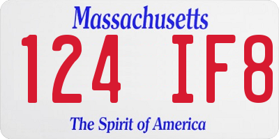 MA license plate 124IF8