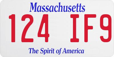 MA license plate 124IF9