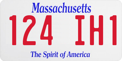 MA license plate 124IH1