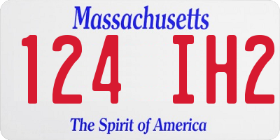 MA license plate 124IH2