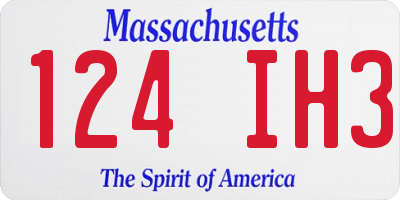 MA license plate 124IH3