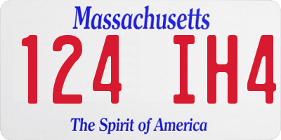 MA license plate 124IH4