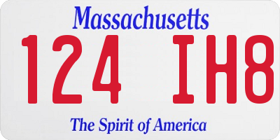 MA license plate 124IH8