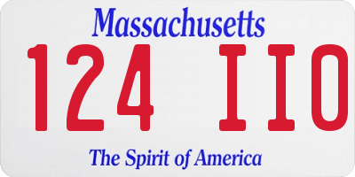 MA license plate 124II0