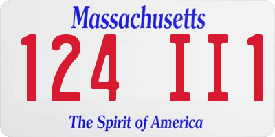 MA license plate 124II1
