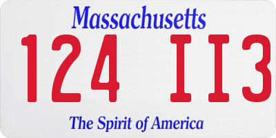 MA license plate 124II3