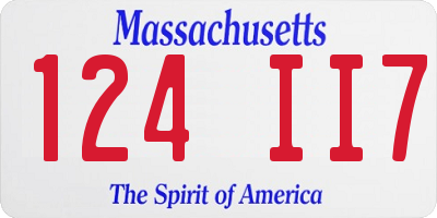 MA license plate 124II7
