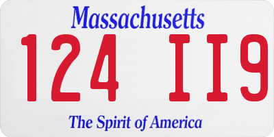 MA license plate 124II9