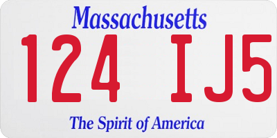 MA license plate 124IJ5