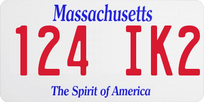 MA license plate 124IK2