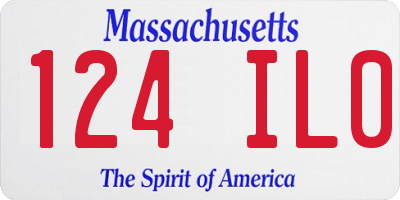 MA license plate 124IL0
