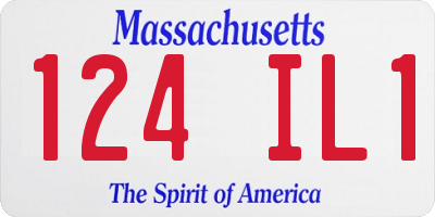 MA license plate 124IL1