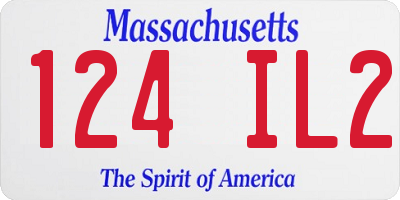 MA license plate 124IL2