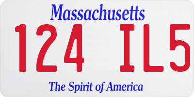 MA license plate 124IL5