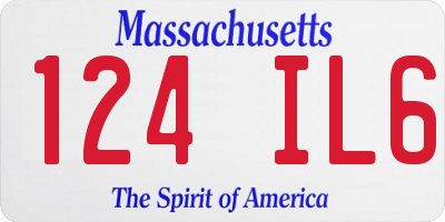 MA license plate 124IL6