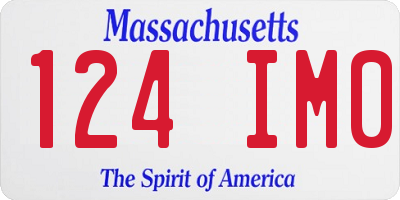 MA license plate 124IM0