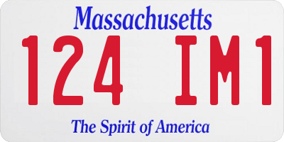 MA license plate 124IM1