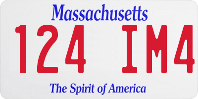 MA license plate 124IM4