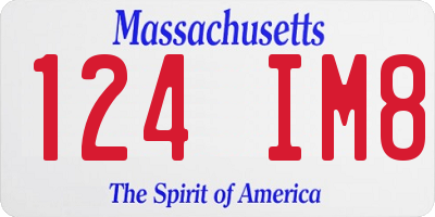 MA license plate 124IM8
