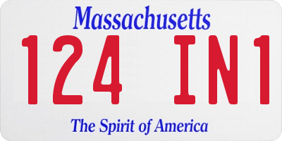 MA license plate 124IN1