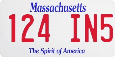 MA license plate 124IN5