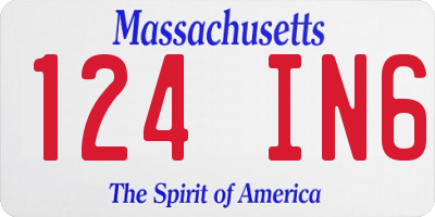 MA license plate 124IN6
