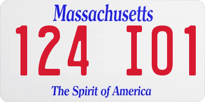 MA license plate 124IO1