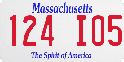 MA license plate 124IO5