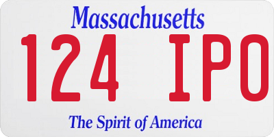 MA license plate 124IP0