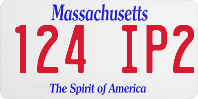 MA license plate 124IP2