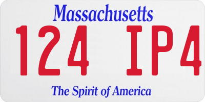 MA license plate 124IP4
