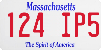 MA license plate 124IP5