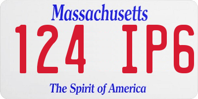 MA license plate 124IP6