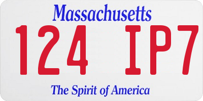 MA license plate 124IP7